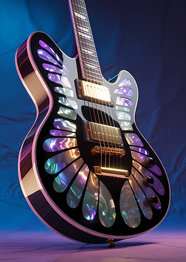Electric Guitar with Butterfly Inlay