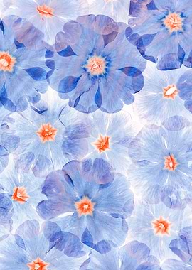 Blue and Orange Floral Pattern