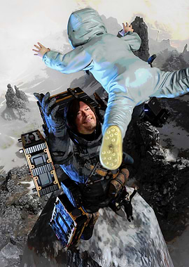 Sam Porter Bridges and BB in Death Stranding