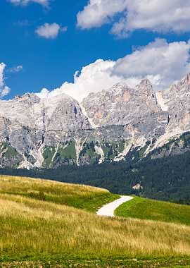 Mountain Landscape with Winding Path - Dolomites - Italy