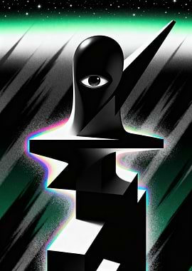 Abstract figure with eye in space