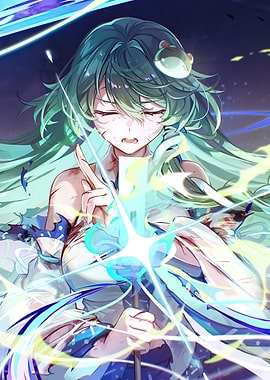 Anime Girl with Glowing Sword