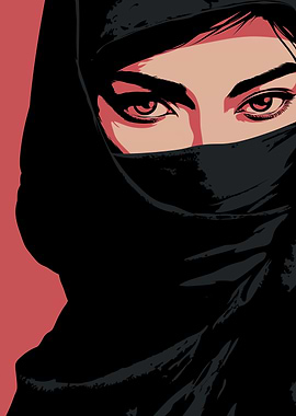 Woman in Hijab and Niqab