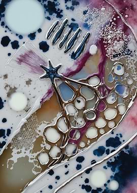 Celestial Radiance – Cosmic Abstract – Abstract Porcelain #134