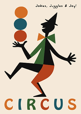 Retro Circus Juggler Poster