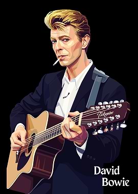 David Bowie Playing Guitar