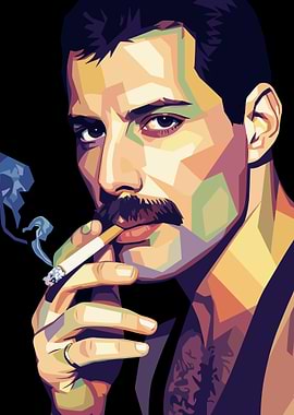 Freddie Mercury Smoking Pop Art