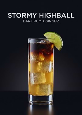 Stormy Highball — Dark Rum + Ginger with Lime Over Ice