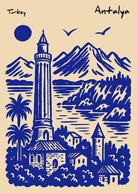 Antalya, Turkey Travel Poster