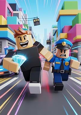 Roblox characters in a chase
