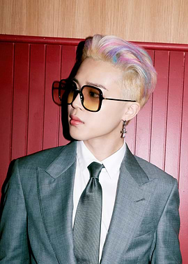 Jimin in a Suit with Colorful Hair