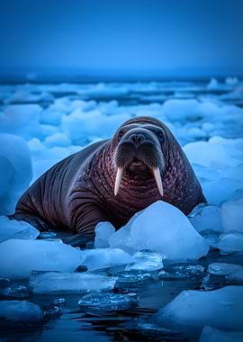 Walrus on Ice Floes