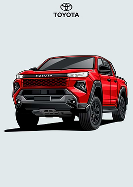 Red Toyota Truck Illustration