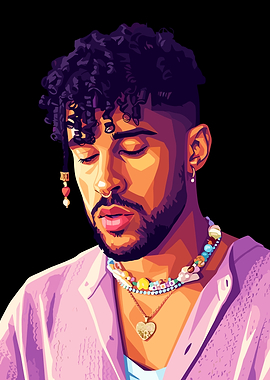 Bad Bunny Pop Art Portrait