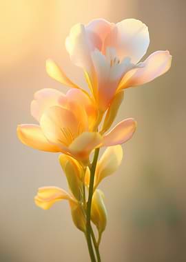 Delicate Freesia Flowers in Soft Light
