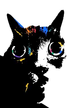 Colorful Cat Portrait