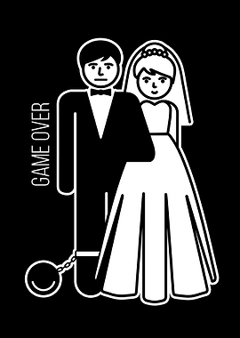 Bride and Groom with Ball and Chain