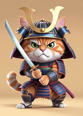Samurai Cat Warrior