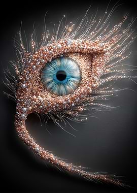 Abstract Eye with Pearls and Filaments