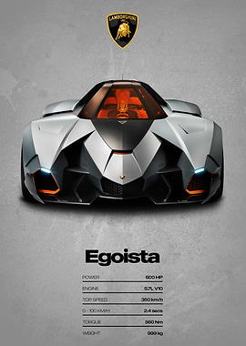 Lamborghini Egoista Specs Poster
