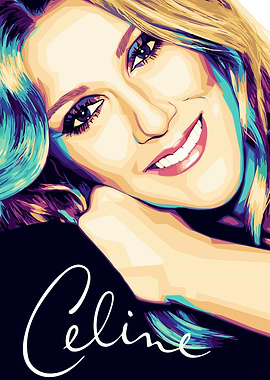 Celine Dion Pop Art Portrait