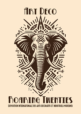 Art Deco Elephant Roaring Twenties Poster