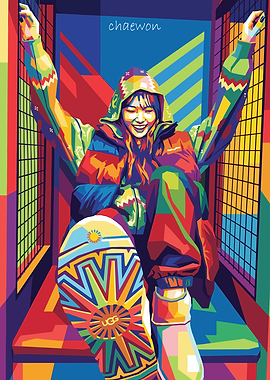 Chaewon in Colorful Pop Art Style