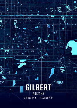 Gilbert Arizona Midnight City Map