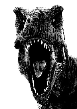 Close-up of a T-Rex roaring