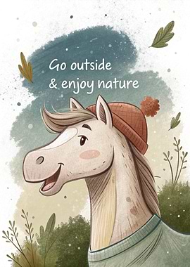 Cute horse enjoying nature