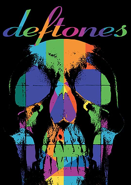Deftones Skull Rainbow Grid