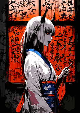 Demonic Woman in Kimono