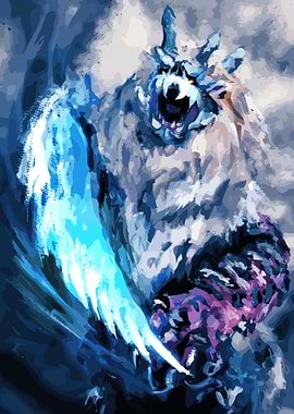 Fierce Ice Hunter Wolf Creature