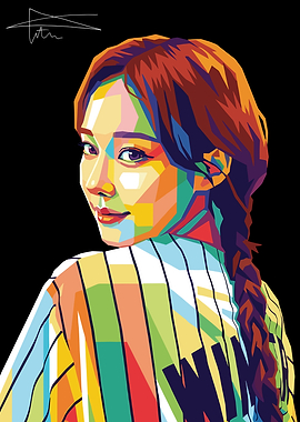 Winter Colorful WPAP Portrait