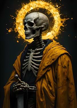 Skeleton Warrior with Golden Halo