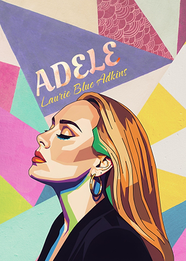 Adele Laurie Blue Adkins Pop Art Portrait