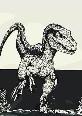 Dinosaur Raptor Illustration