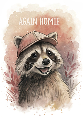 Raccoon Wearing a Hat