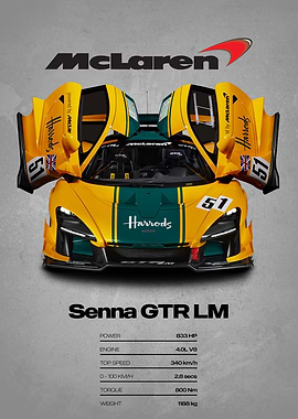 McLaren Senna GTR LM Poster
