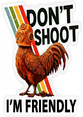 Rooster in Diving Helmet