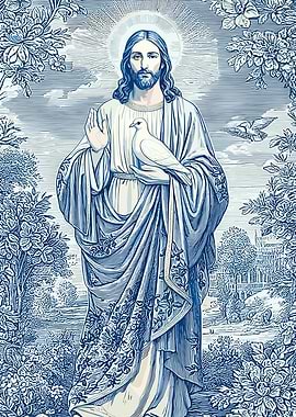 Jesus Holding a Dove