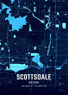 Scottsdale Arizona Midnight City Map