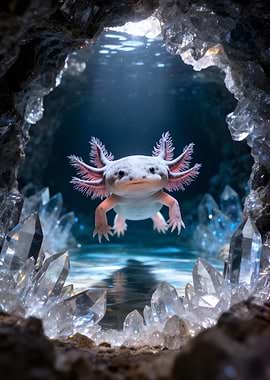 Axolotl in Crystal Cave