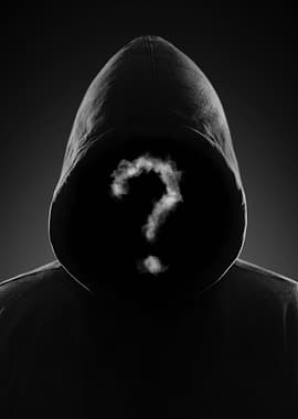 Mysterious figure with question mark