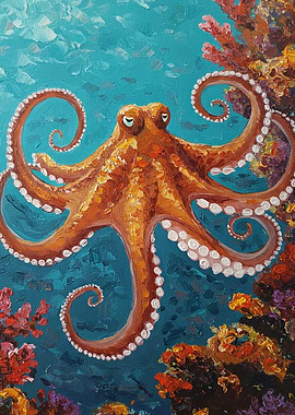 Octopus in Coral Reef