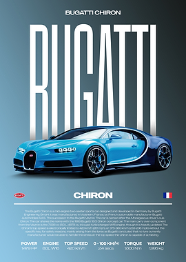 Bugatti Chiron Car Poster