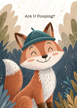 Cute Fox Wearing a Hat