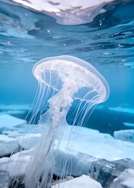 Jellyfish in icy water