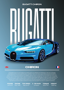 Bugatti Chiron Car Poster