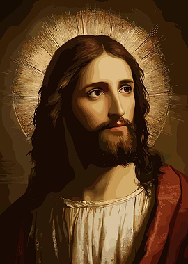 Portrait of Jesus Christ with Halo